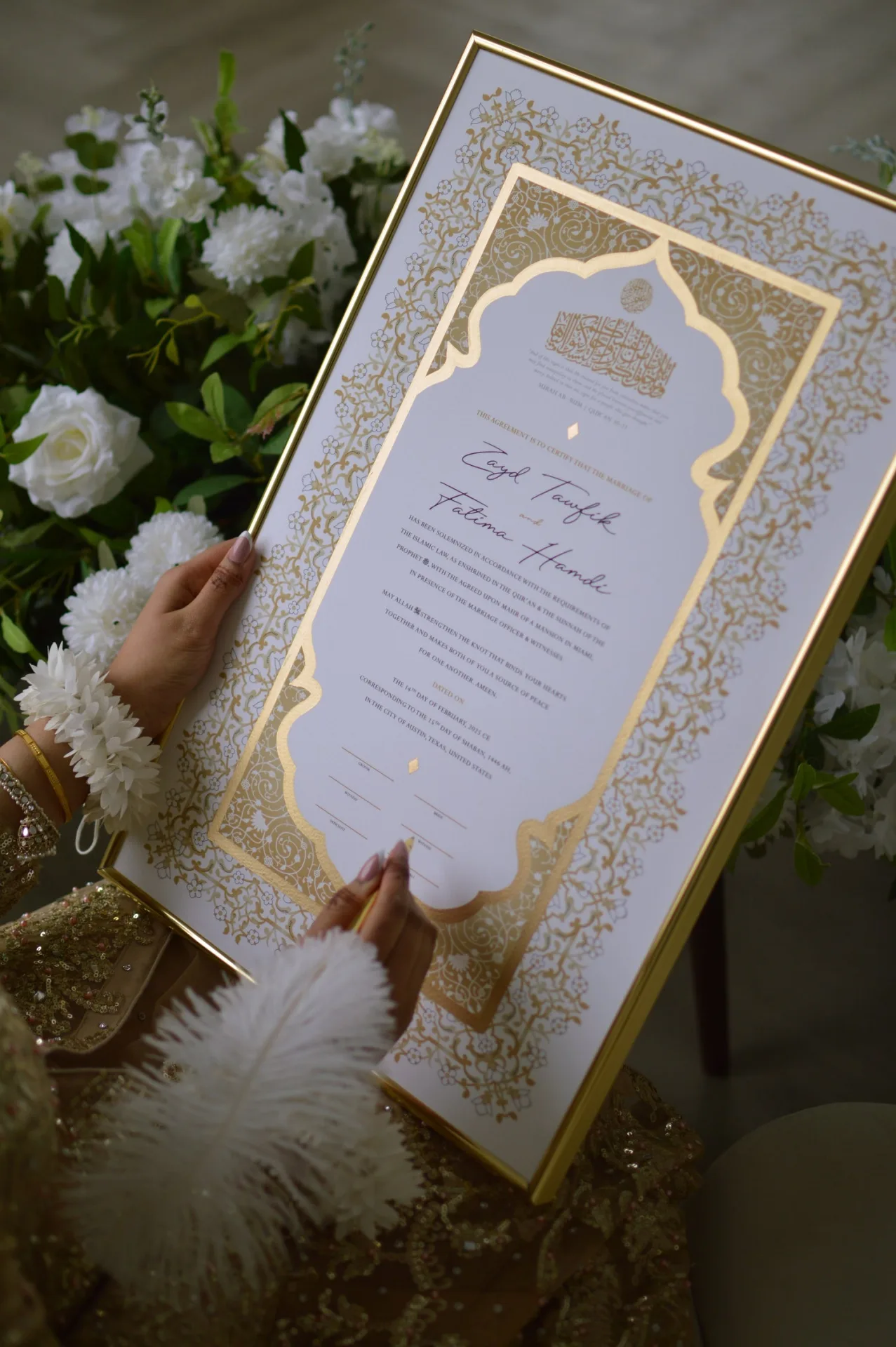 Hand-Painted Nikah Certificate Creation